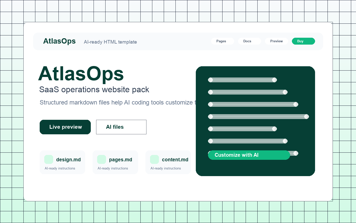 AtlasOps website template preview