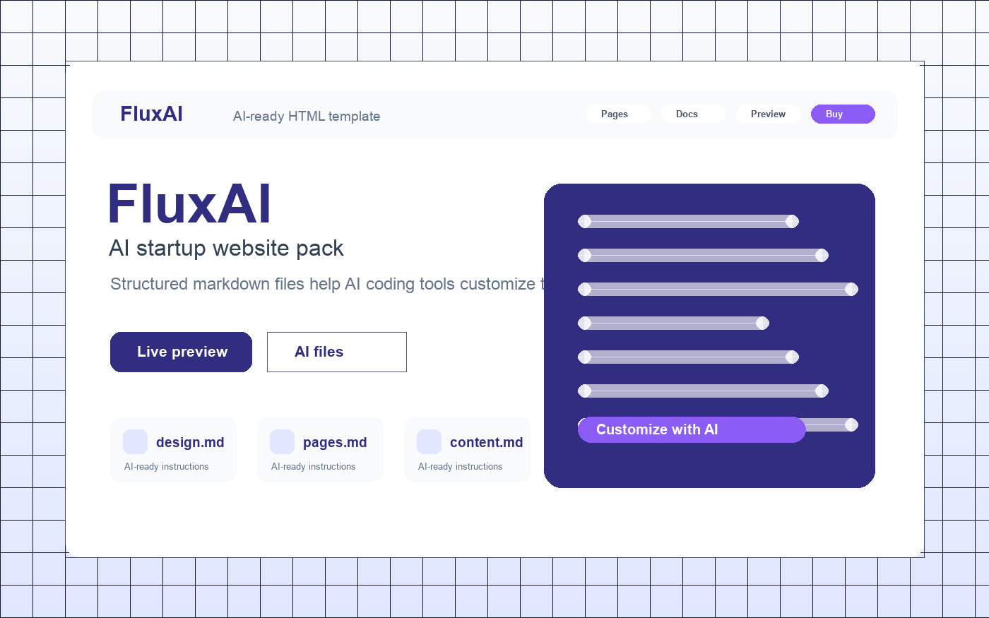 FluxAI website template preview